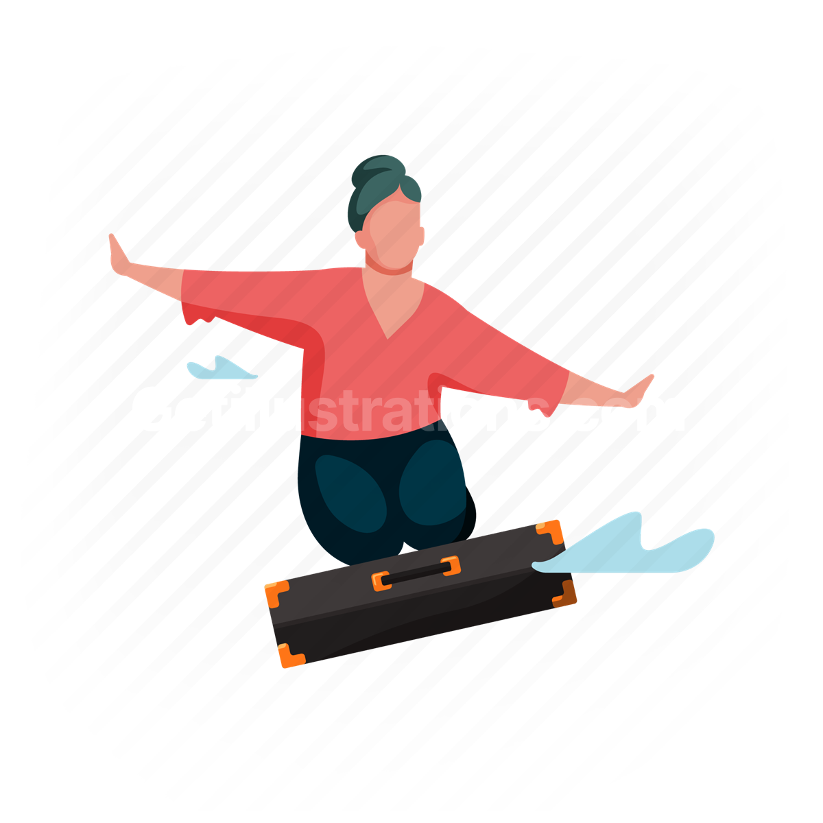 suitcase, woman, baggage